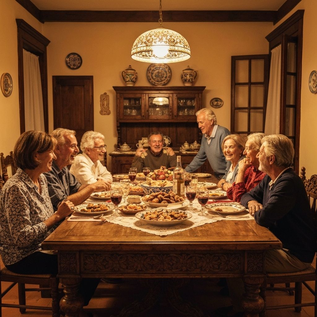 Famiglia italiana a tavola